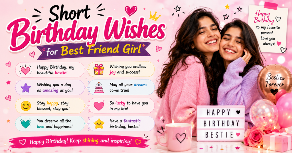 Short Birthday Wishes for Best Friend Girl