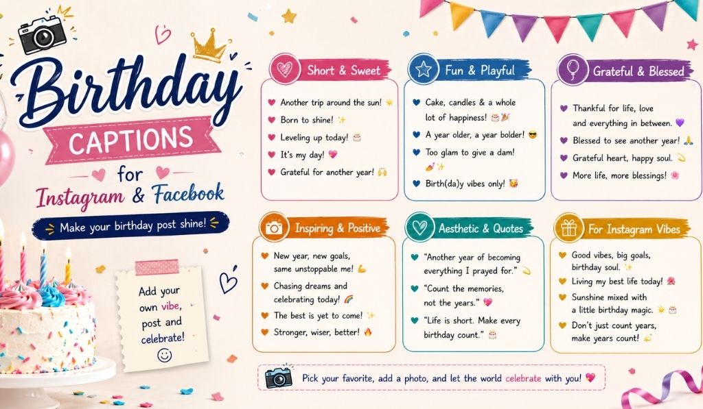 Birthday Captions for Instagram & Facebook 📸