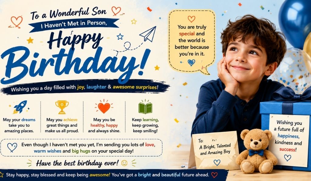 Birthday Wishes for Friend's Son You Haven't Met in Person 💌