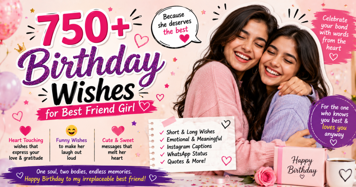 750+ Birthday Wishes for Best Friend Girl 💕 (Heart Touching, Funny & Cute)