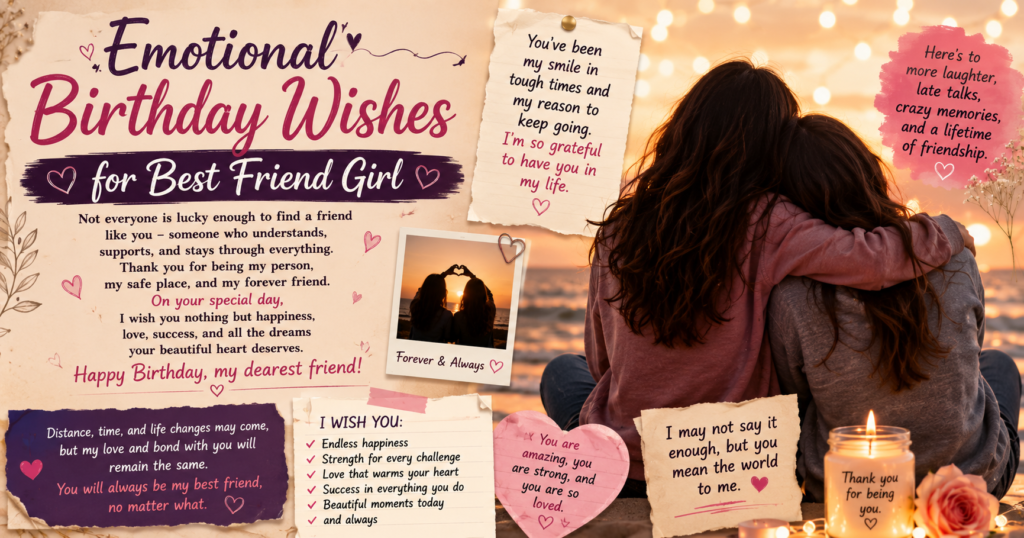 Emotional Birthday Wishes for Best Friend Girl