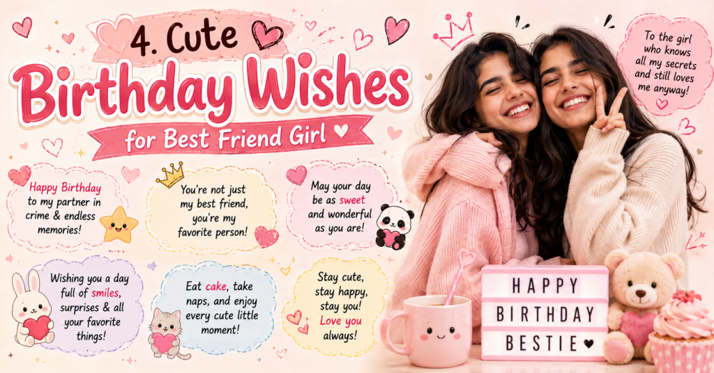 Cute Birthday Wishes for Best Friend Girl