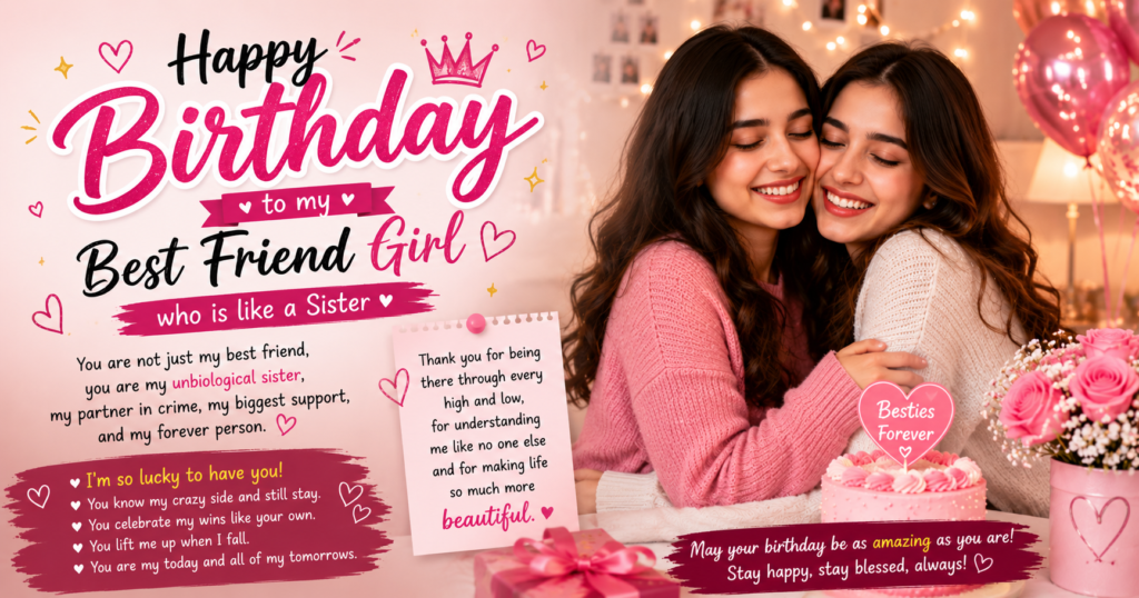 Birthday Wishes for Best Friend Girl Who Is Like a Sister