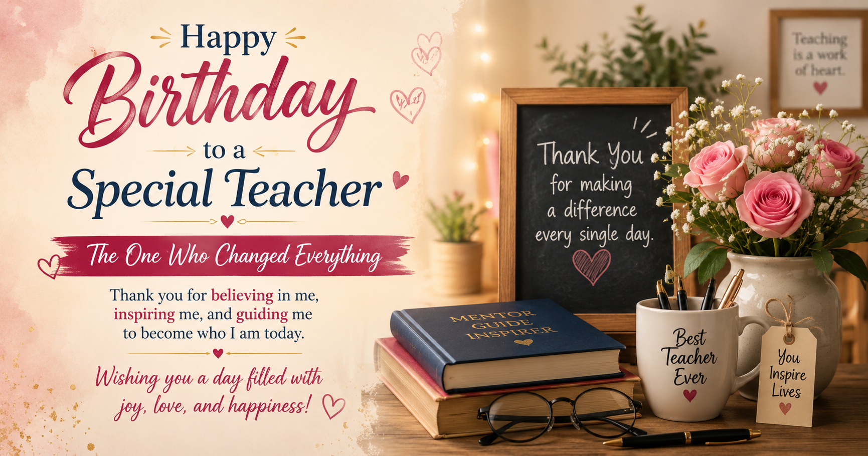 Birthday Wishes for Special Teacher (The One Who Changed Everything)