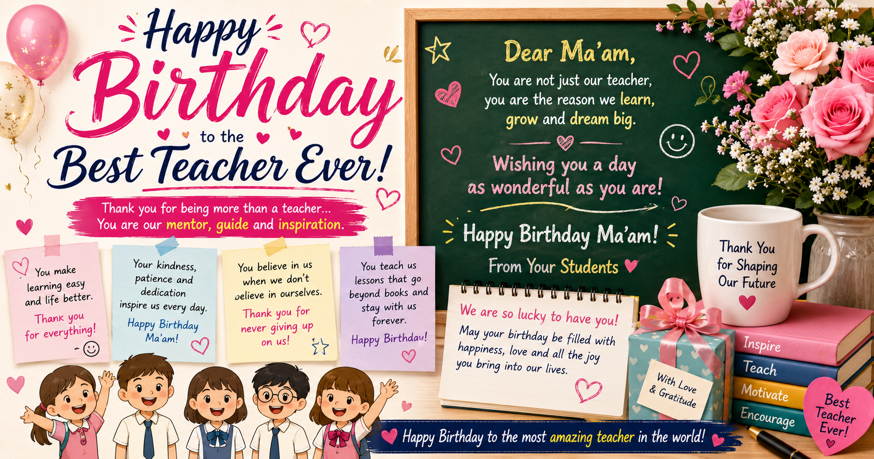 Birthday Wishes for Female Teacher from Students