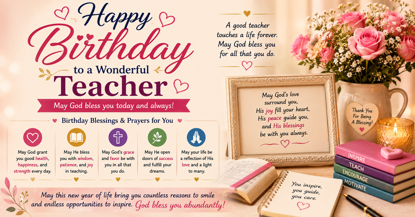 Birthday Blessings & Prayers for Female Teacher