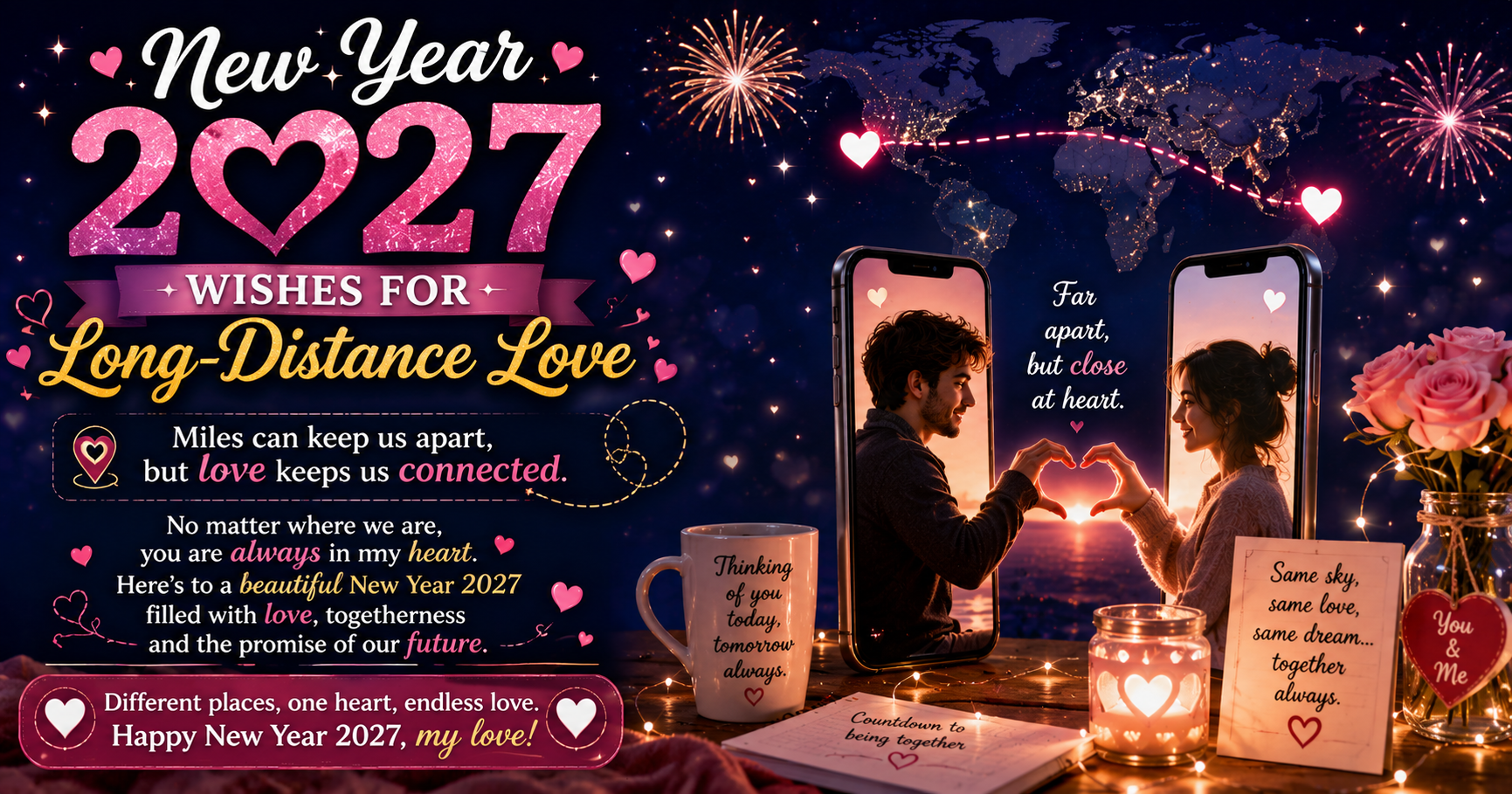 New Year 2027 Wishes for Long-Distance Love