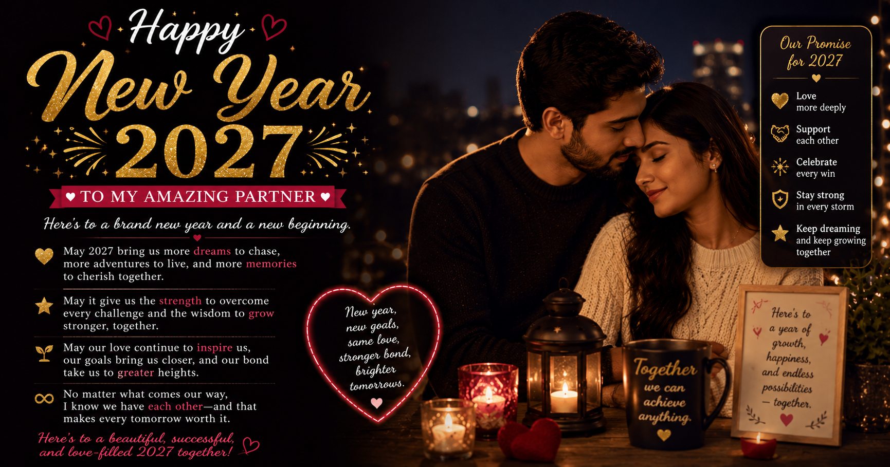 Inspirational New Year 2027 Messages for Your Partner