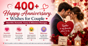 400+ Happy Anniversary Wishes for Couple — Heartfelt, Romantic, Funny & Milestone Messages