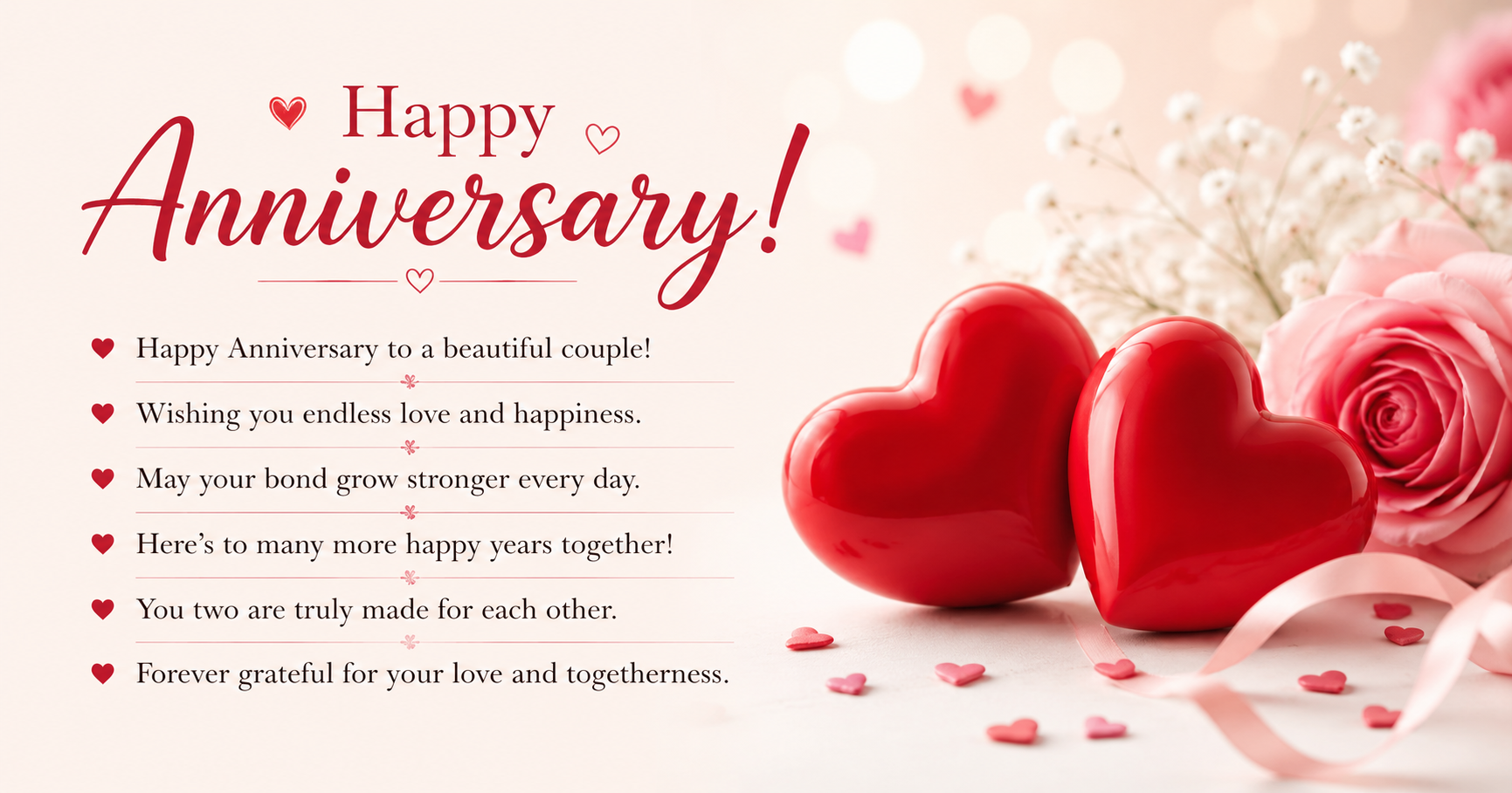 Short Anniversary Wishes for Couple (Perfect for Cards, Texts & WhatsApp)