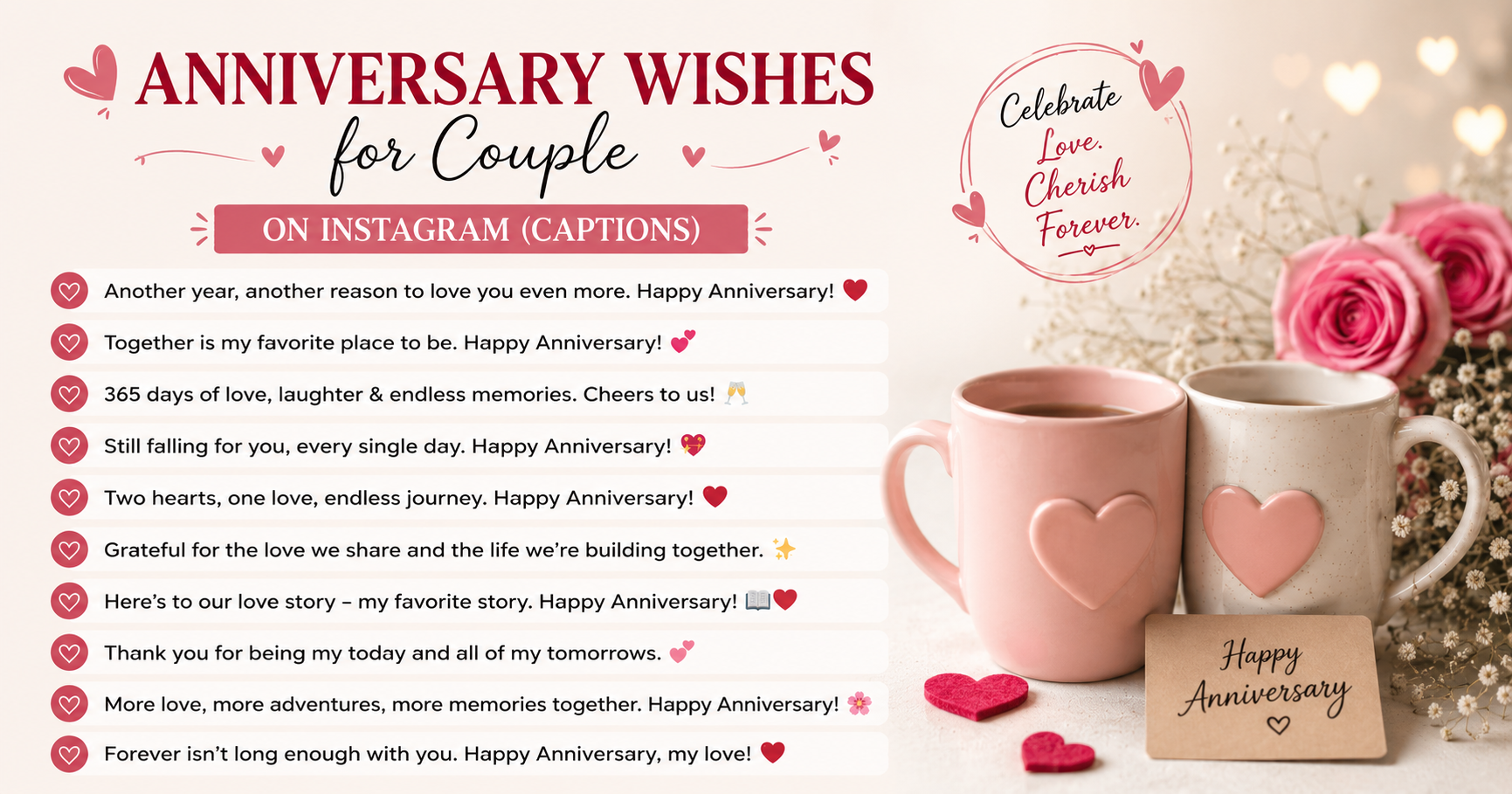 Anniversary Wishes for Couple on Instagram (Captions)