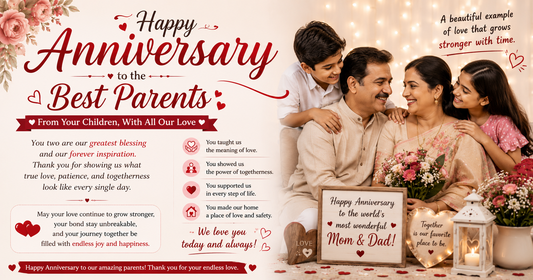 Anniversary Wishes for Parents from Children
