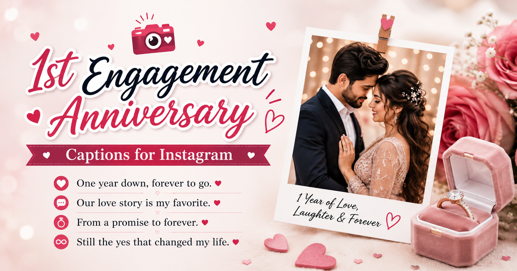 📸 1st Engagement Anniversary Captions for Instagram
