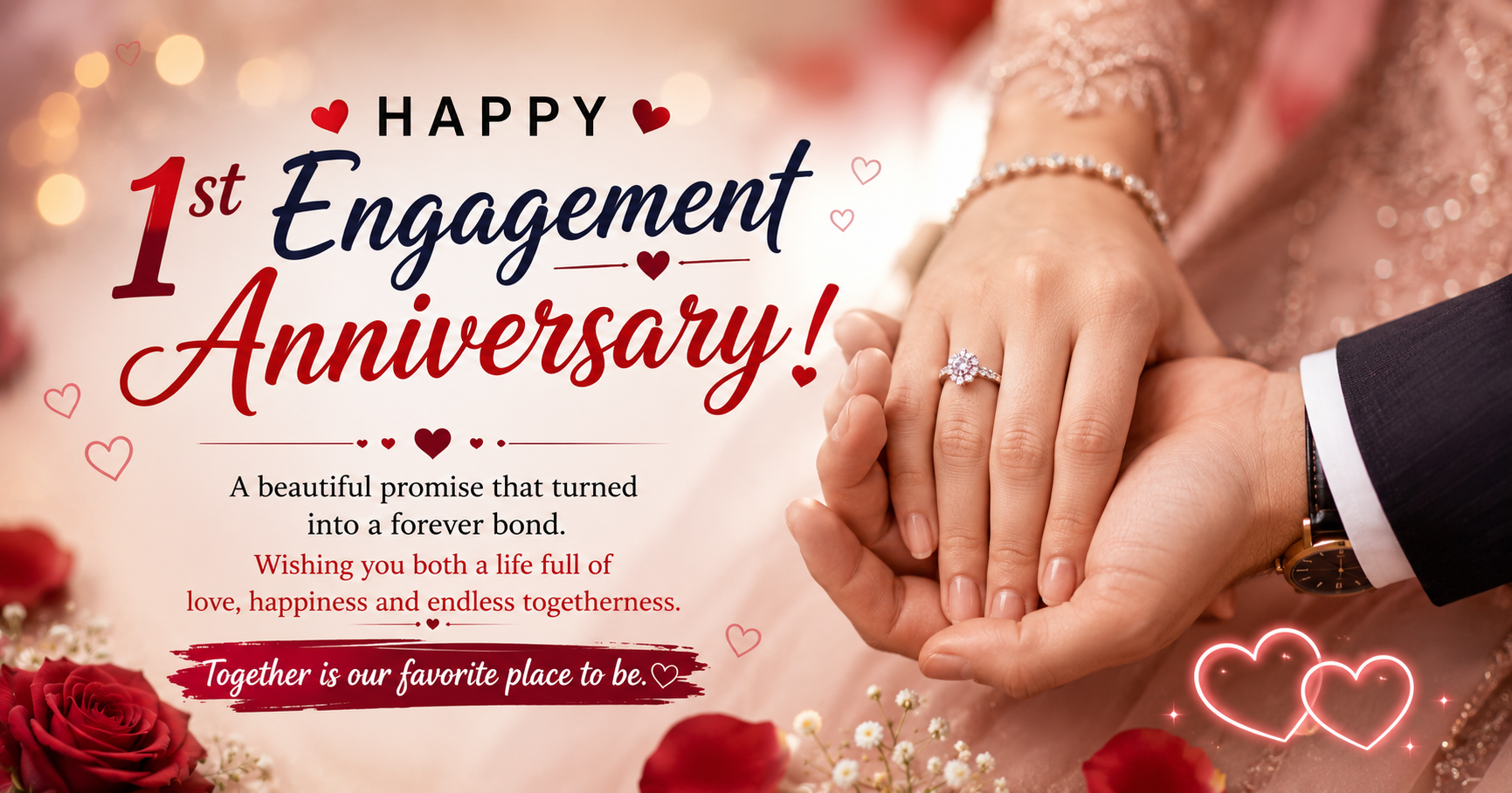 📱 1st Engagement Anniversary WhatsApp Status