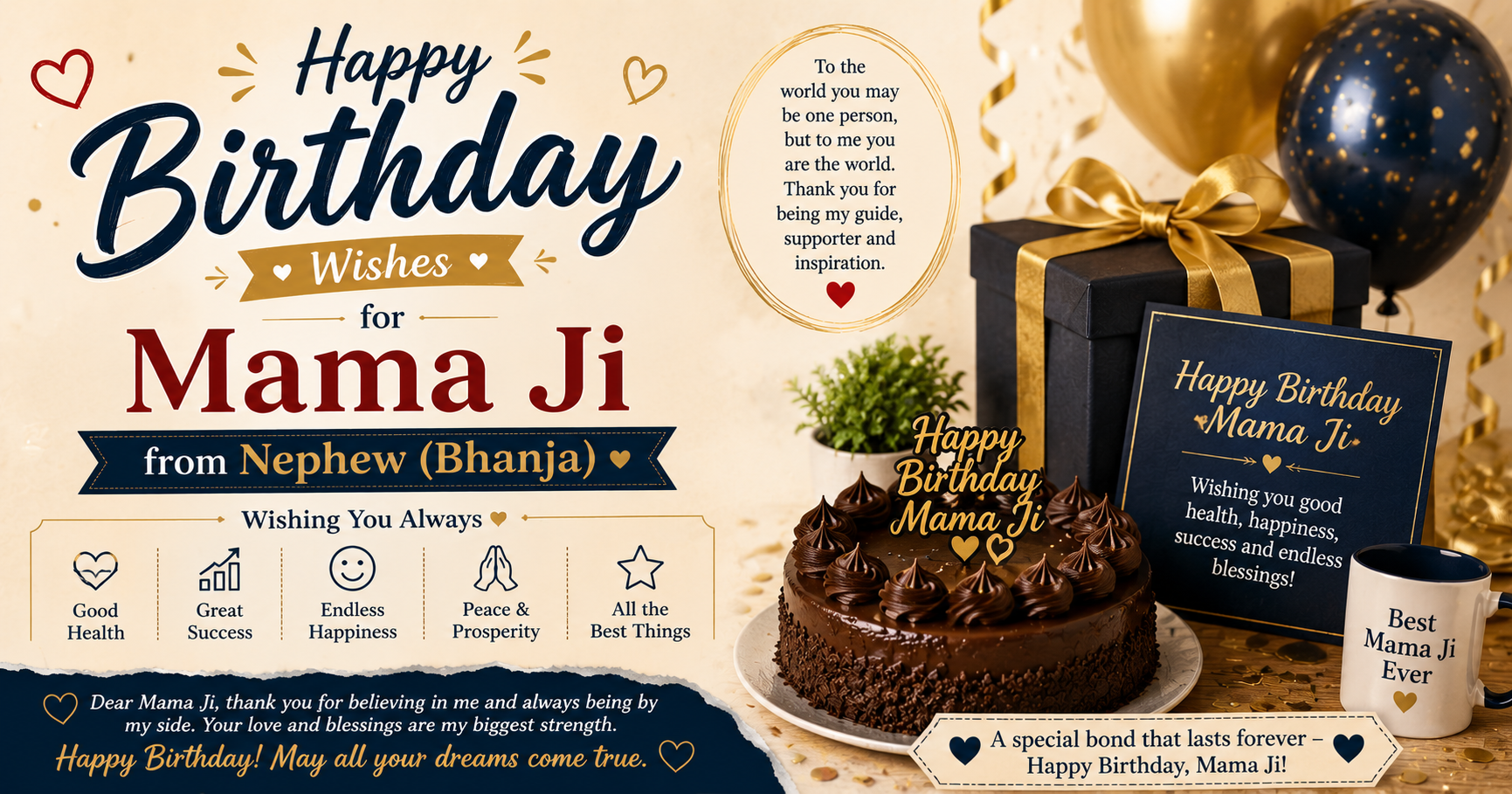 Birthday Wishes for Mama Ji from Nephew (Bhanja)