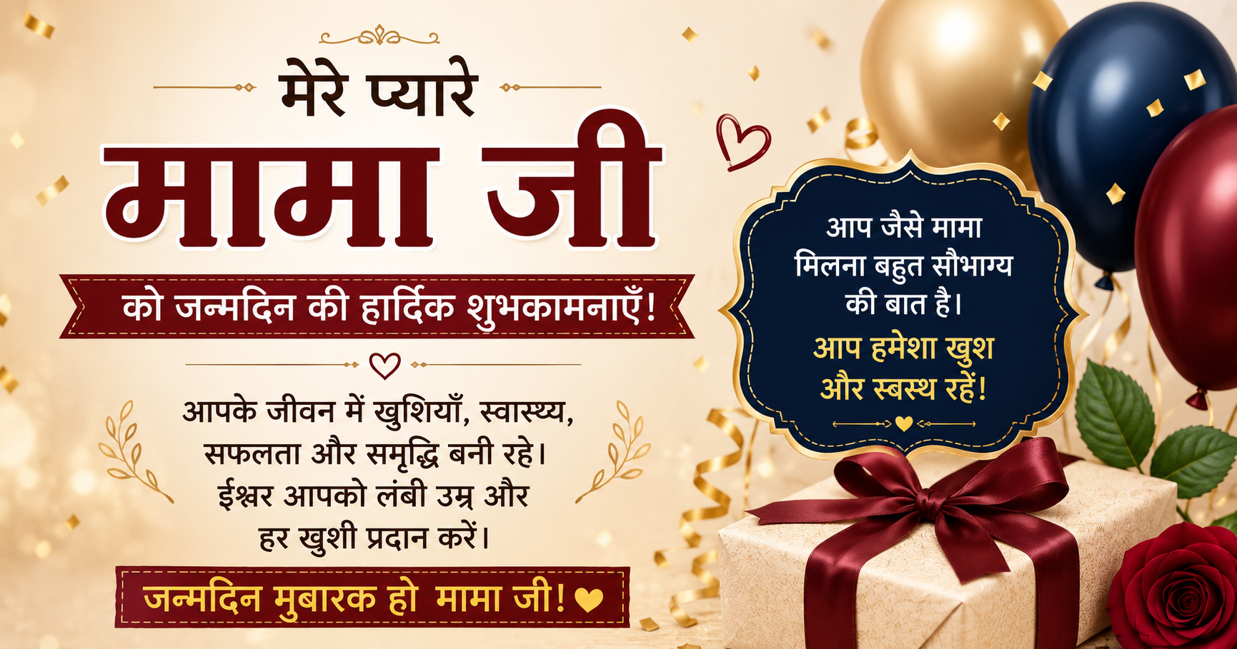 Birthday Wishes for Mama Ji in Hindi