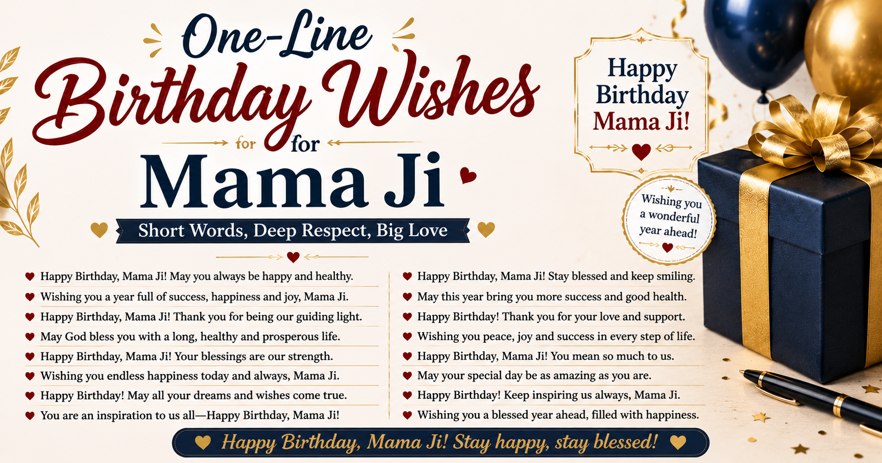 One-Line Birthday Wishes for Mama Ji