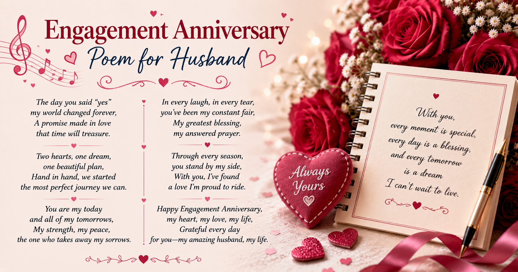 🎵 Engagement Anniversary Poem for Husband
