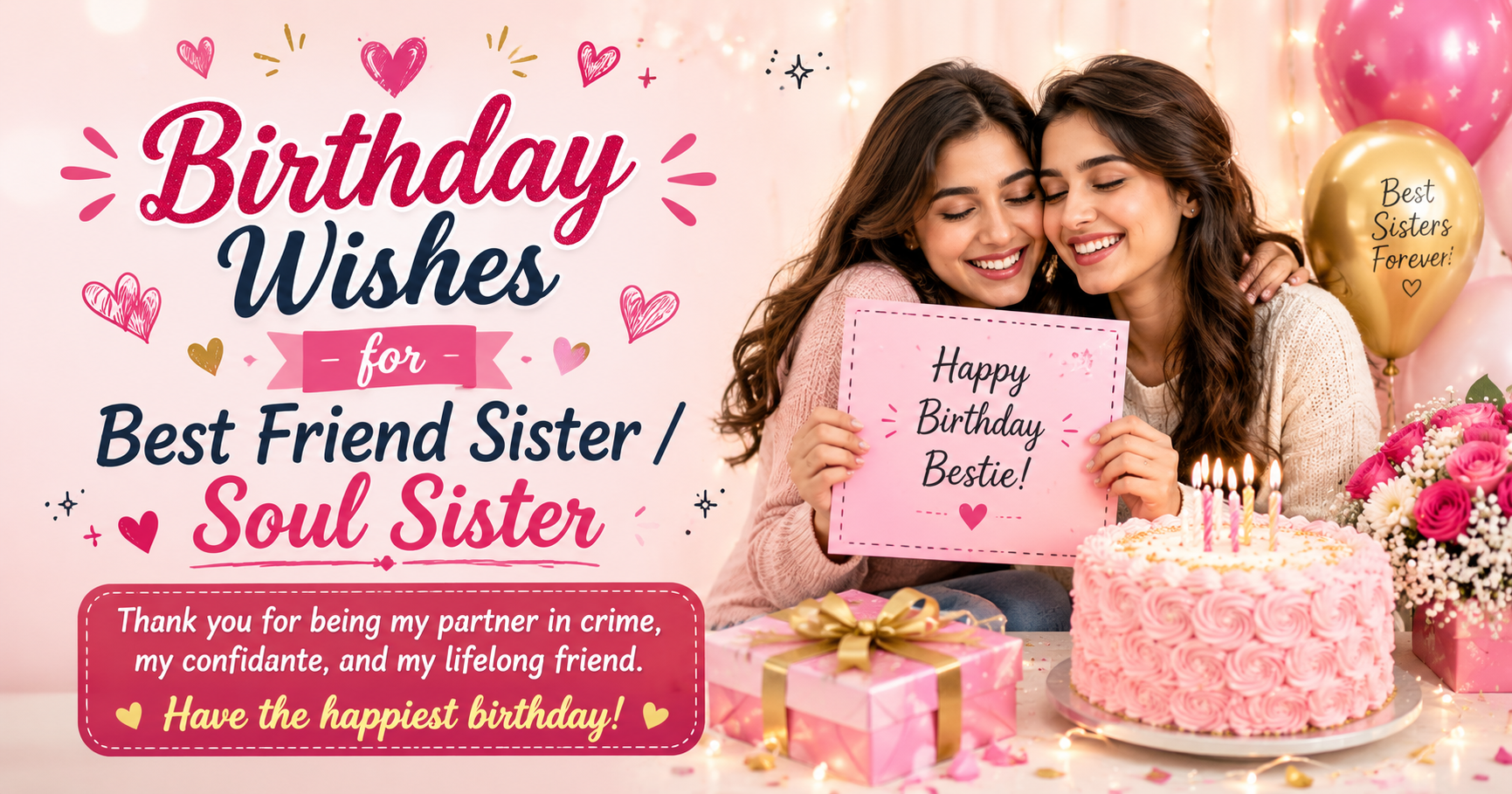 👯 Birthday Wishes for Best Friend Sister / Soul Sister