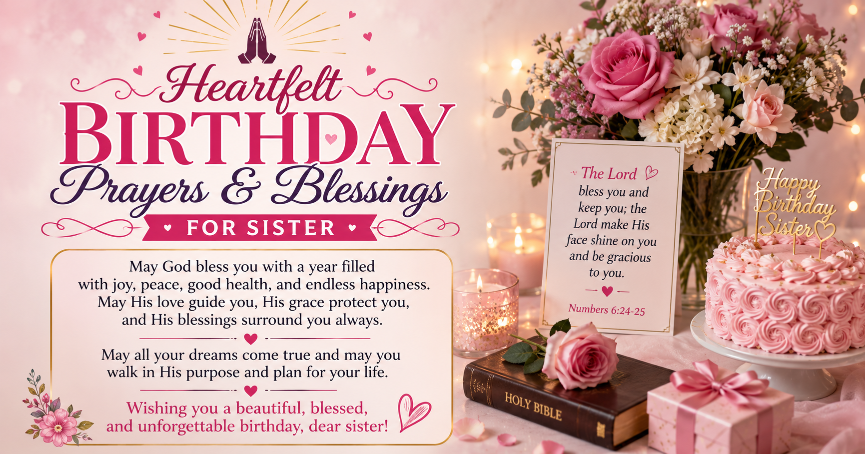 🙏 Heartfelt Birthday Prayers & Blessings for Sister