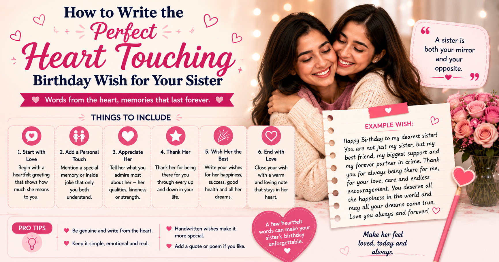 📝 How to Write the Perfect Heart Touching Birthday Wish for Your Sister