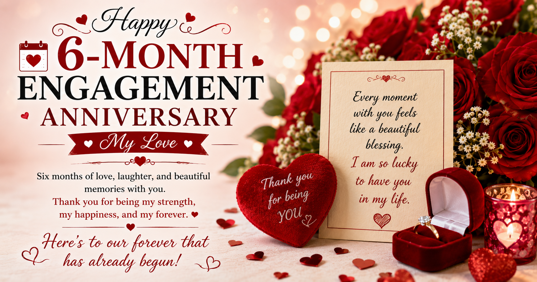 🗓️ 6-Month Engagement Anniversary Wishes for Husband