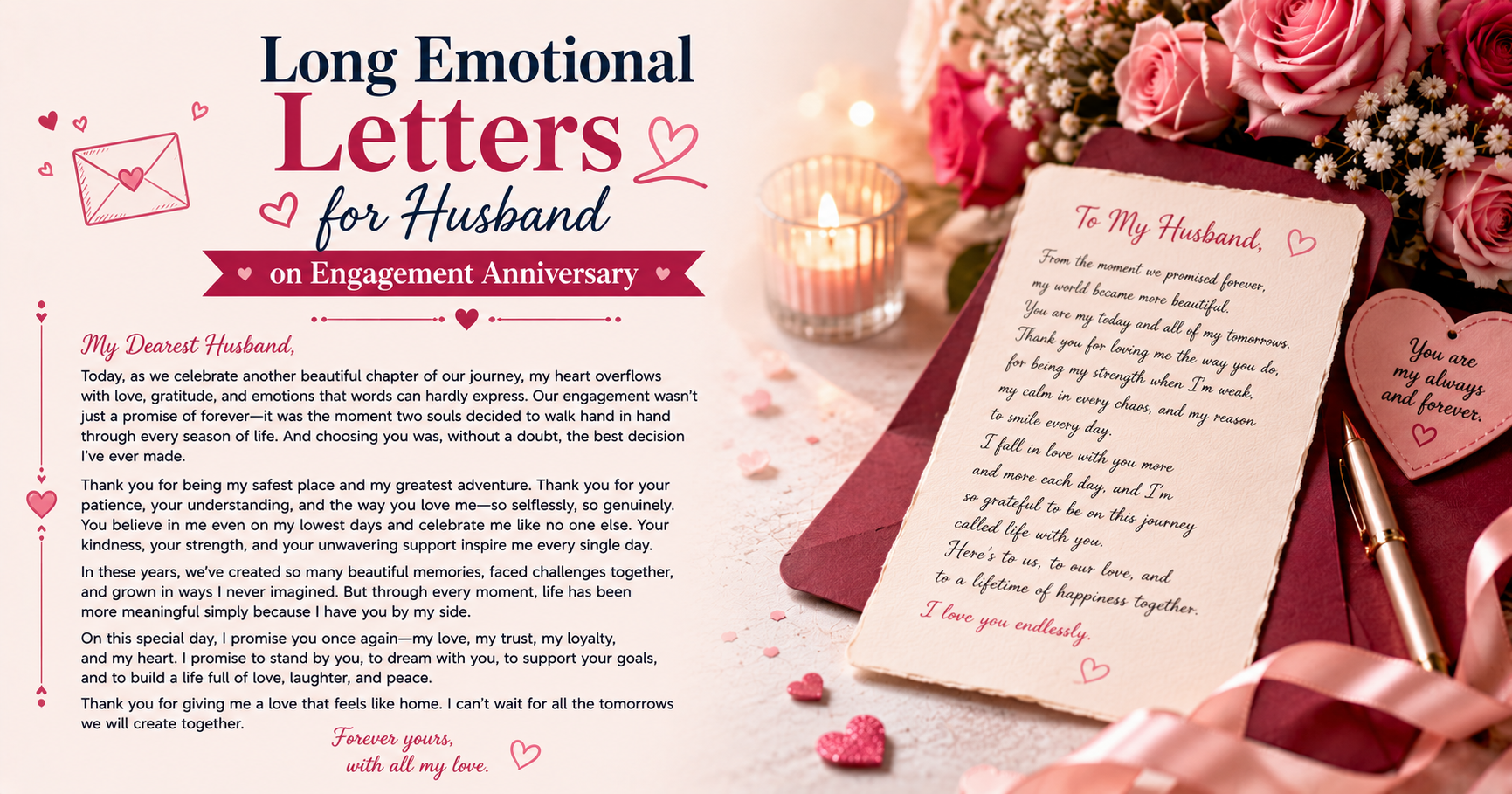 💌 Long Emotional Letters for Husband on Engagement Anniversary