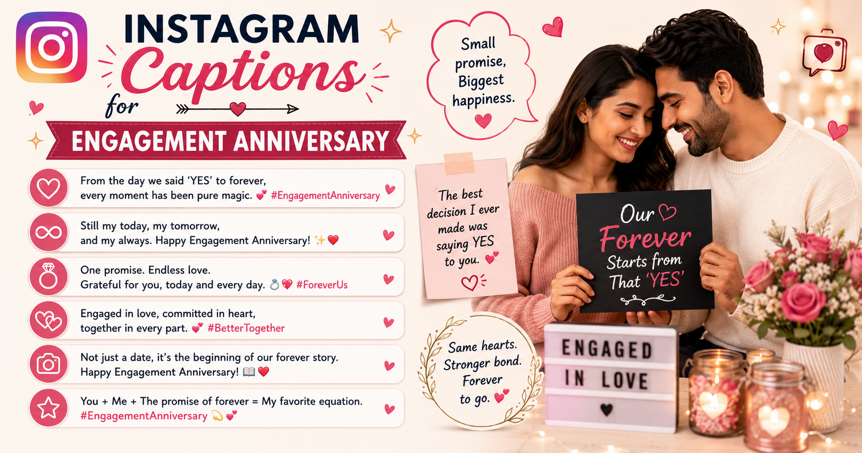 📱 Instagram Captions for Engagement Anniversary