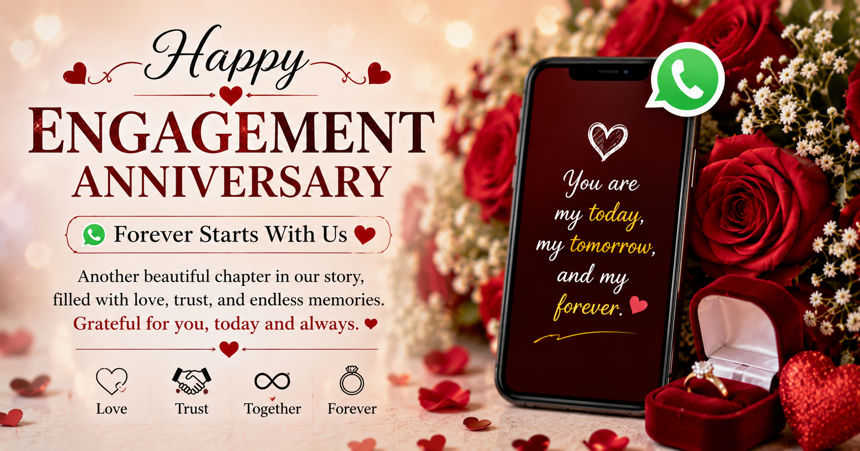 📲 WhatsApp Status for Engagement Anniversary