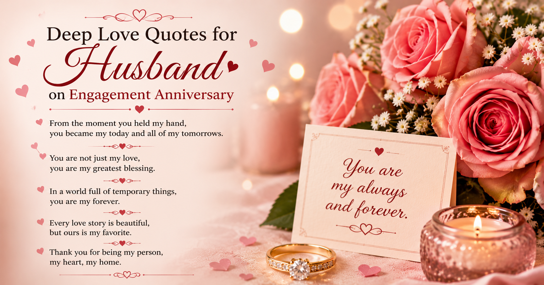 🌸 Deep Love Quotes for Husband on Engagement Anniversary