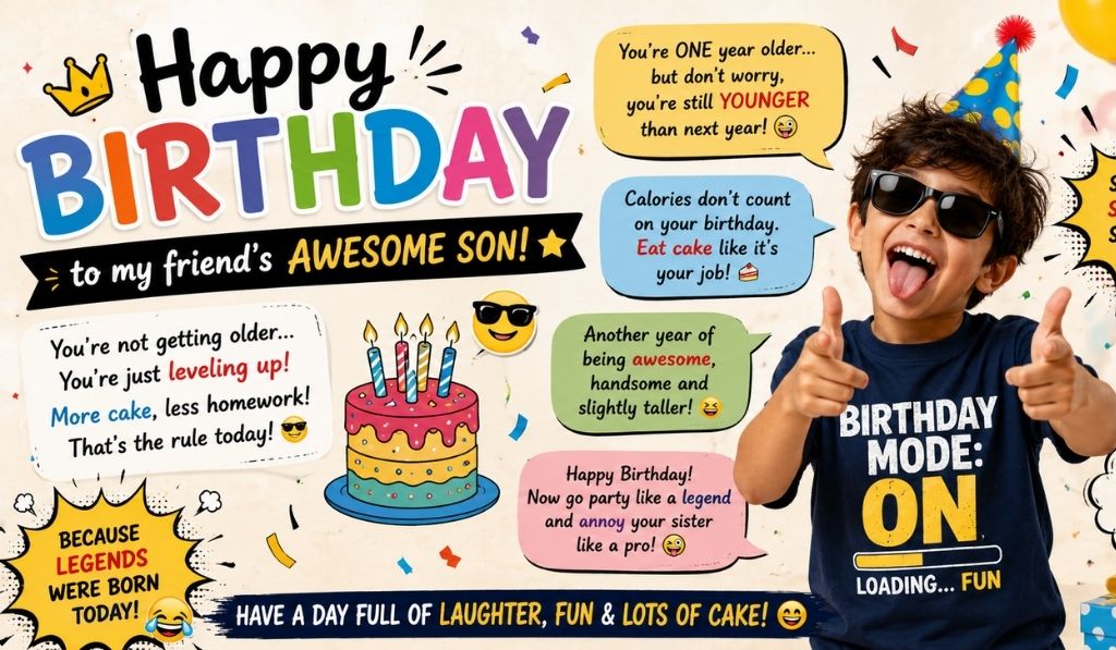 Funny Birthday Wishes for Friend's Son 😂