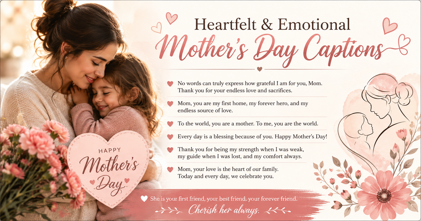 Heartfelt & Emotional Mother's Day Captions