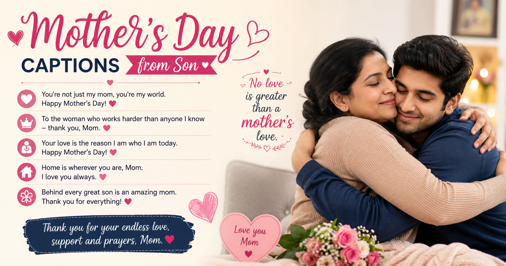 Mother's Day Captions from Son