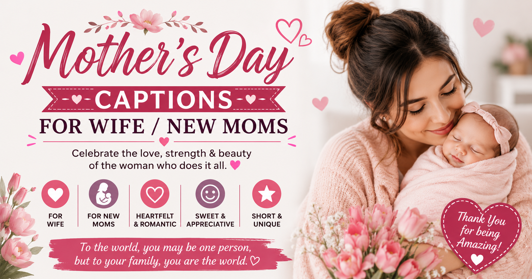 Mother's Day Captions for Wife / New Moms