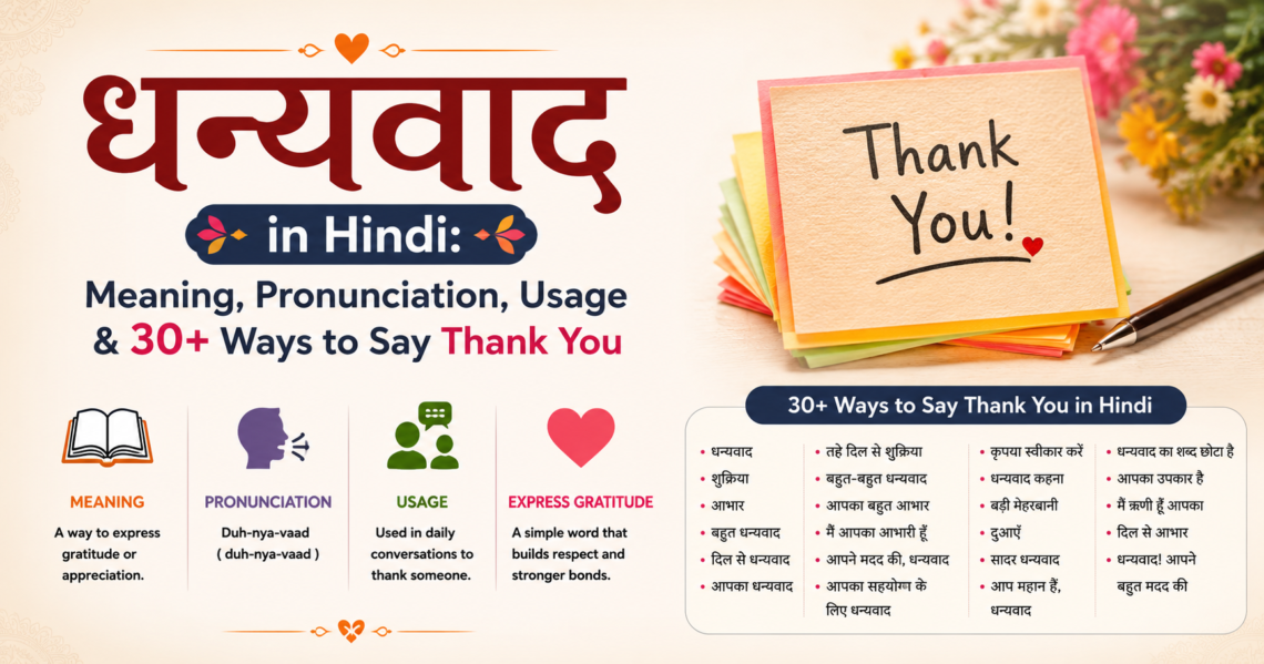 Dhanyawad in Hindi: Meaning, Pronunciation, Usage & 30+ Ways to Say Thank You