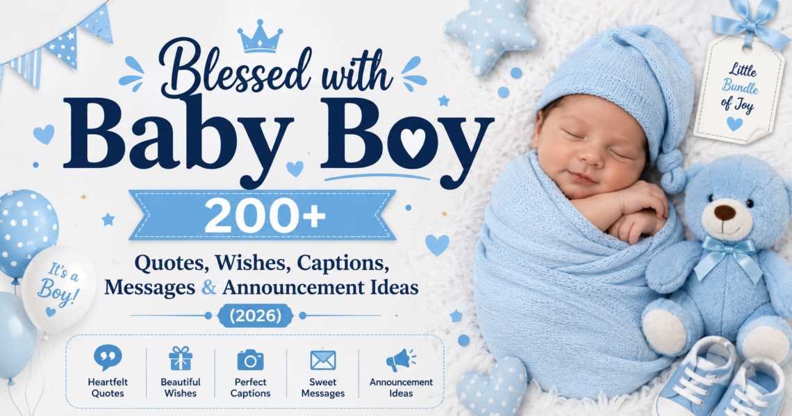 Blessed with Baby Boy: 200+ Quotes, Wishes, Captions, Messages & Announcement Ideas (2026)