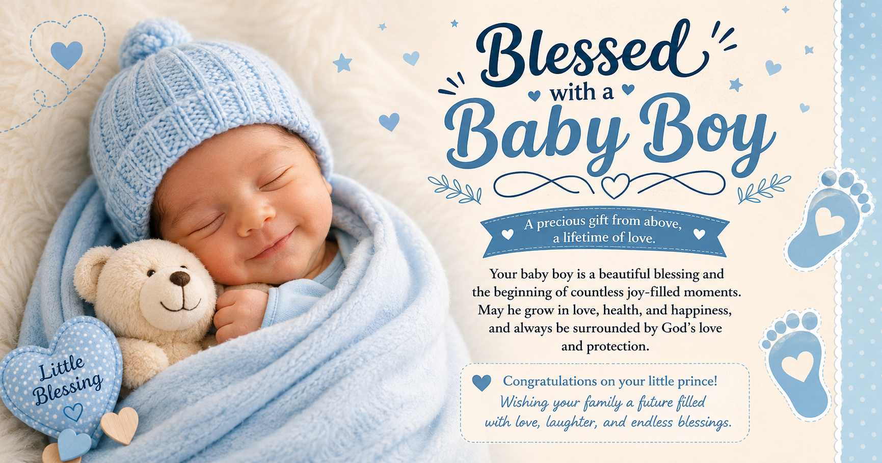 Long, Heartfelt Blessed with Baby Boy Messages