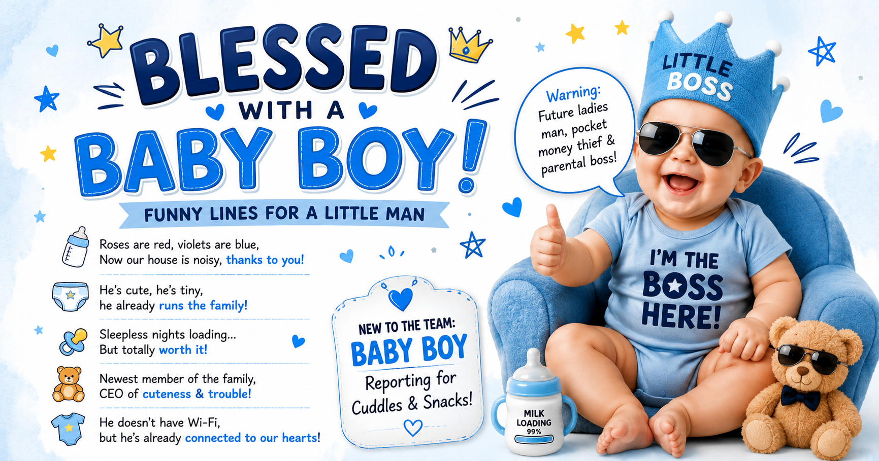 Funny Blessed with Baby Boy Lines
