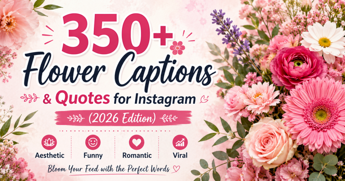 350+ Flower Captions & Quotes for Instagram (2026 Edition) — Aesthetic, Funny, Romantic & Viral 🌸