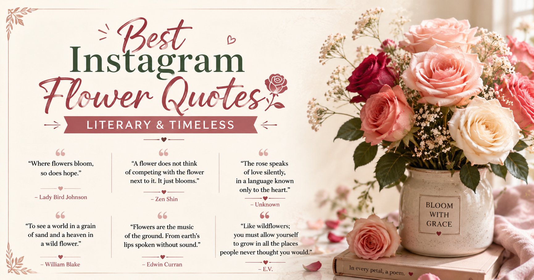 Best Instagram Flower Quotes (Literary & Timeless) 🌹