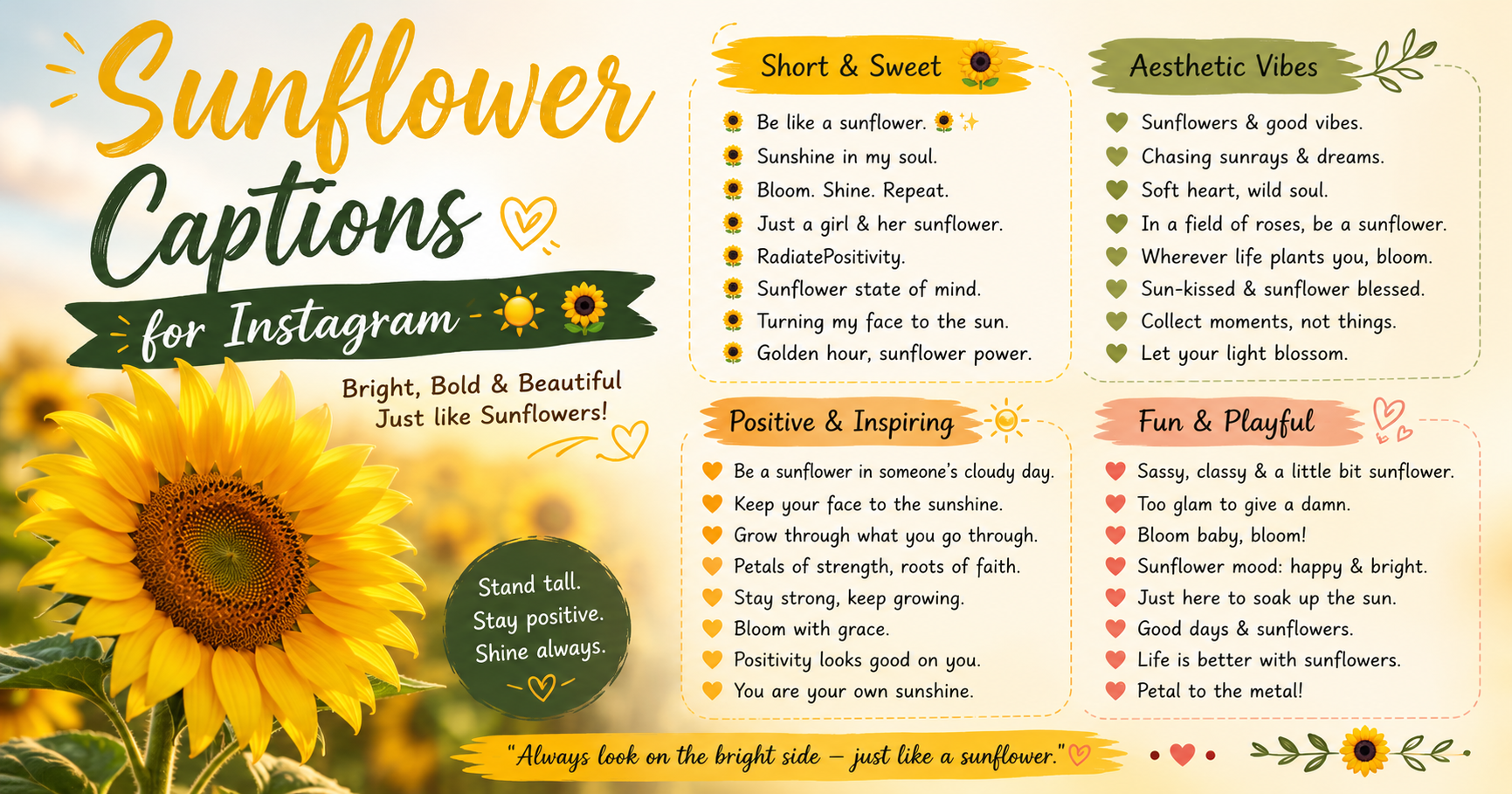 Sunflower Captions for Instagram ☀️🌻