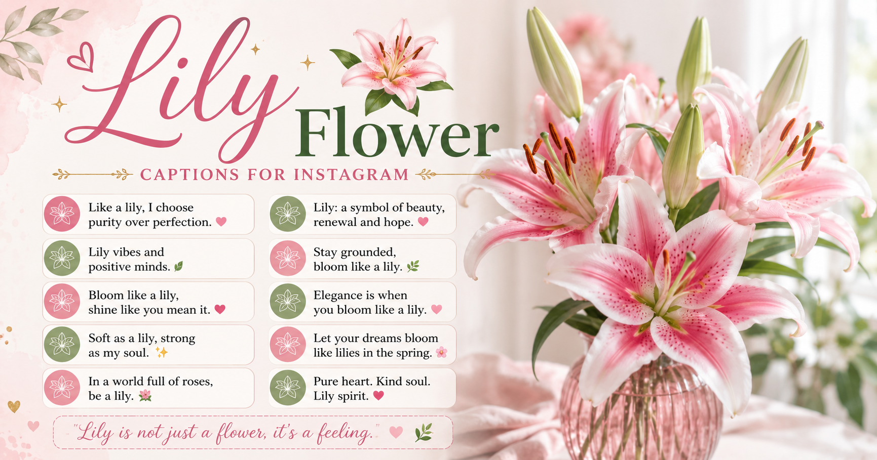 Lily Flower Captions for Instagram 🌷