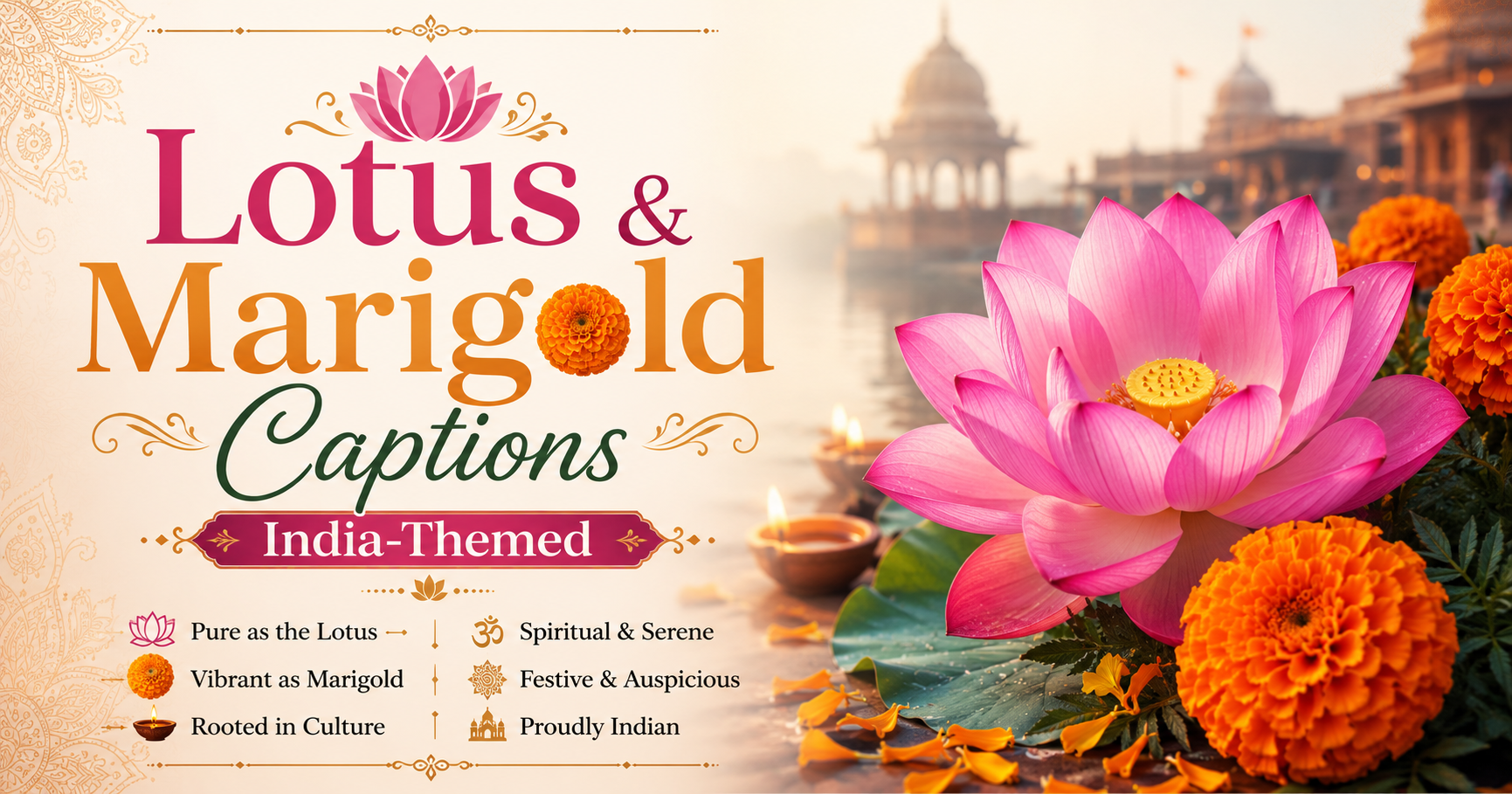 Lotus & Marigold Captions (India-Themed) 🪷