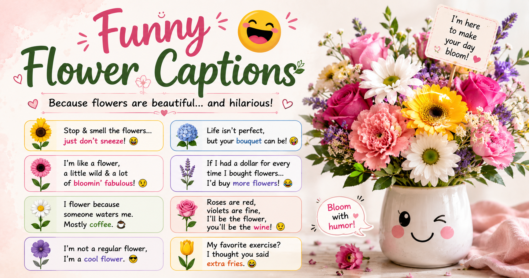 Funny Flower Captions 😄