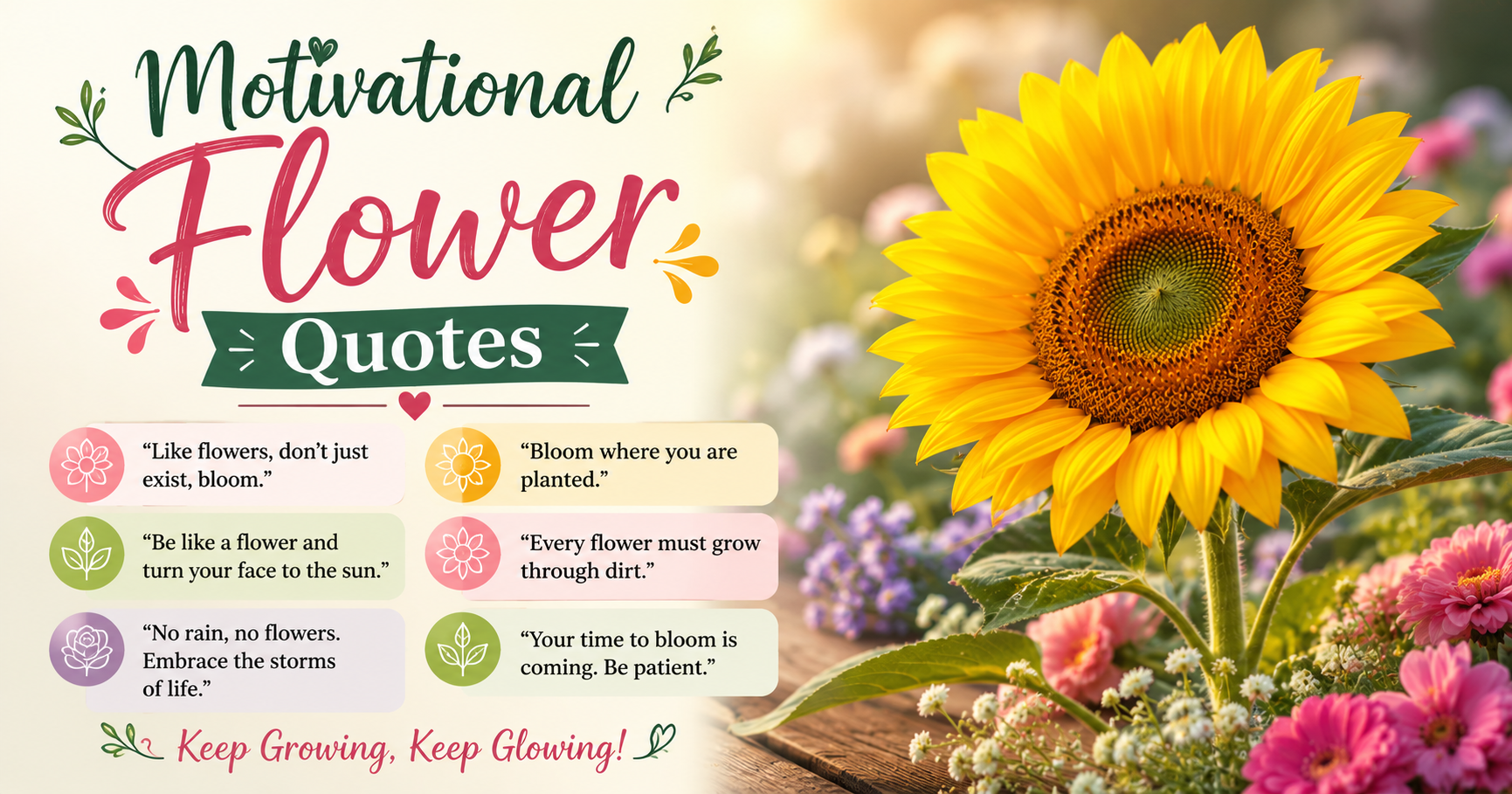 Motivational Flower Quotes 🌻