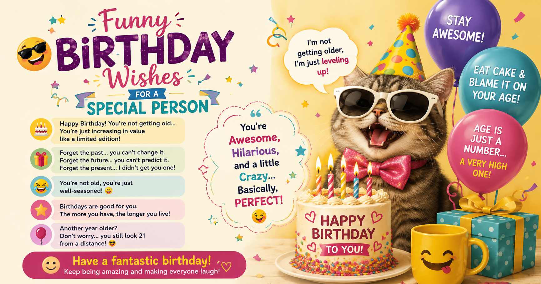 Funny Birthday Wishes for a Special Person