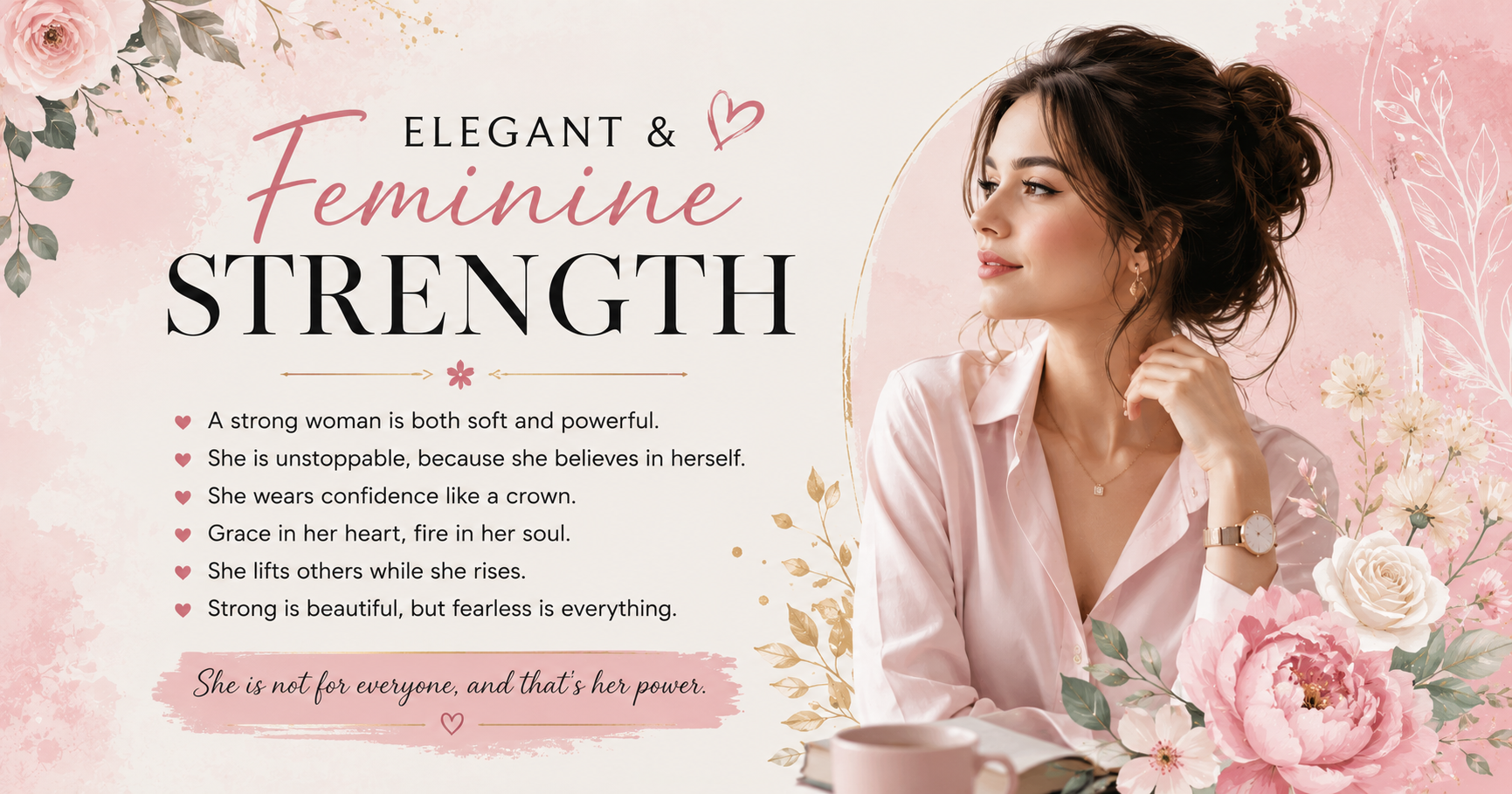 🌸 Elegant & Feminine Strength Quotes