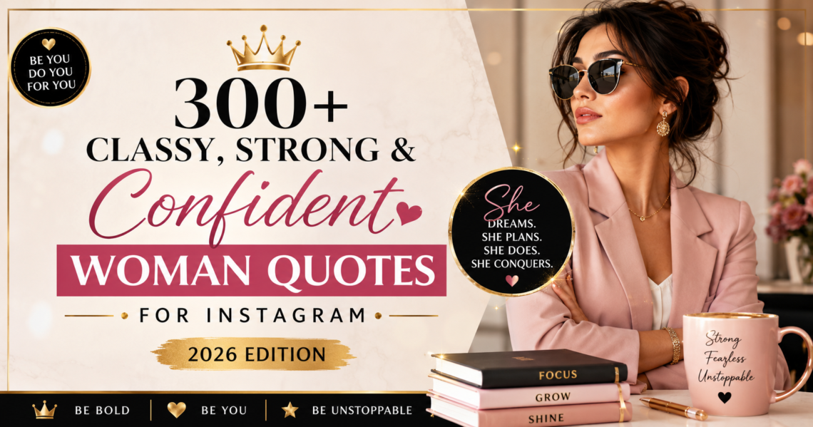 👑 300+ Classy, Strong & Confident Woman Quotes for Instagram (2026 Edition)