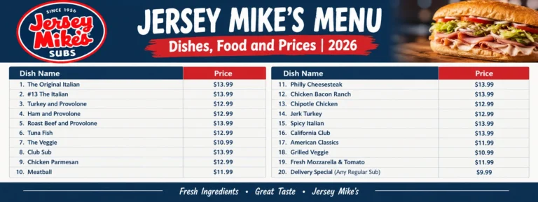 Jersey Mike’s Menu 2026: Prices, Subs, Sizes, Bowls, Drinks, and Best Items to Order