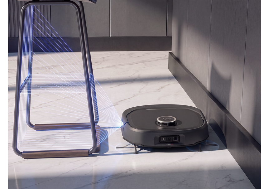eufy Robot Vacuum Omni E35 detecting and avoiding a chair with AI